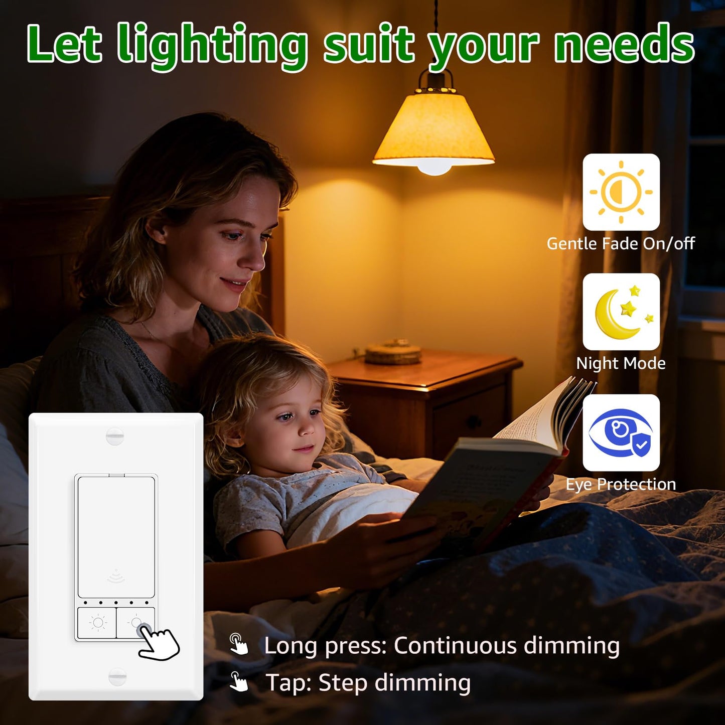 Smart WiFi Dimmer Light Switch – Single Pole 10-Pack, Alexa & Google Compatible, No Hub Required