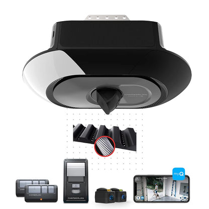 Smart Garage Door Opener with Built-in Camera – Smartphone Controlled Belt Drive System