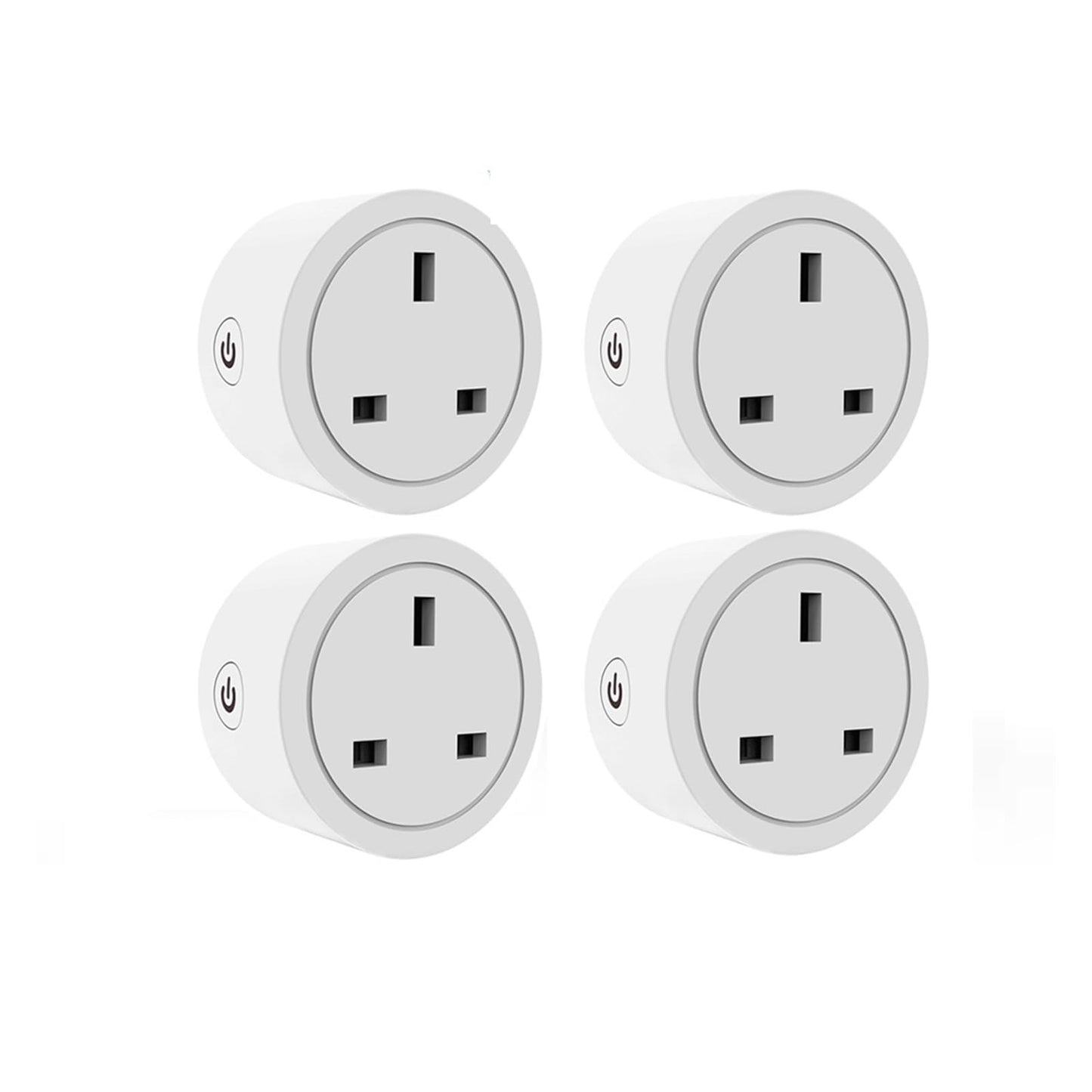 WiFi Smart UK Power Socket – 20A Energy Monitoring Outlet, Voice Control & Timer Function, 4-Pack
