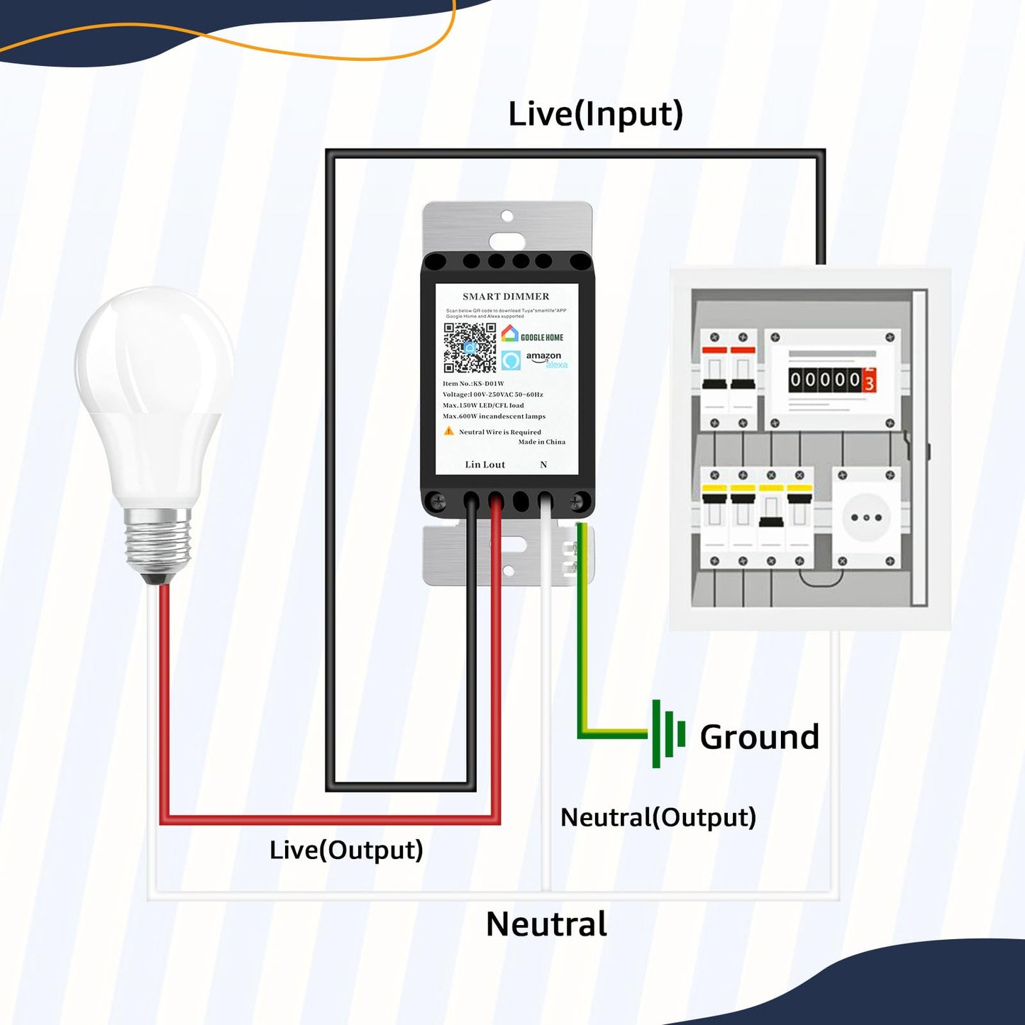 Smart WiFi Dimmer Light Switch – Single Pole 10-Pack, Alexa & Google Compatible, No Hub Required