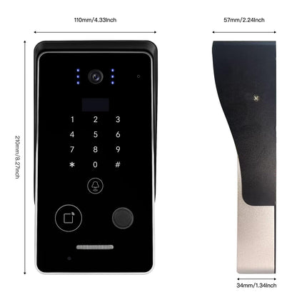 7” Smart Video Door Intercom System with Touch Access Control – HD Doorbell Kit