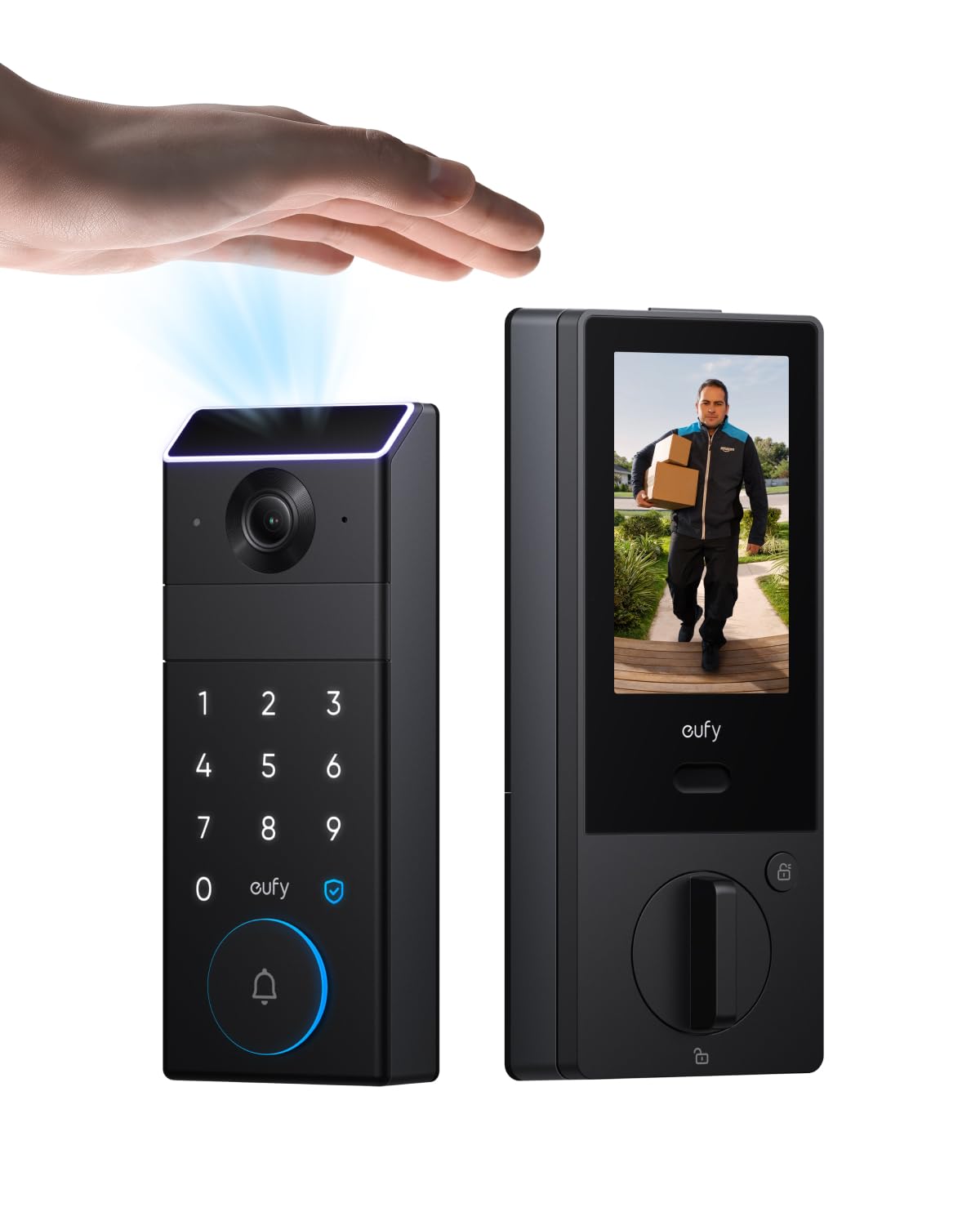 Smart Palm Vein Recognition Video Door Lock with 2K Camera & WiFi Deadbolt – Keyless Entry System
