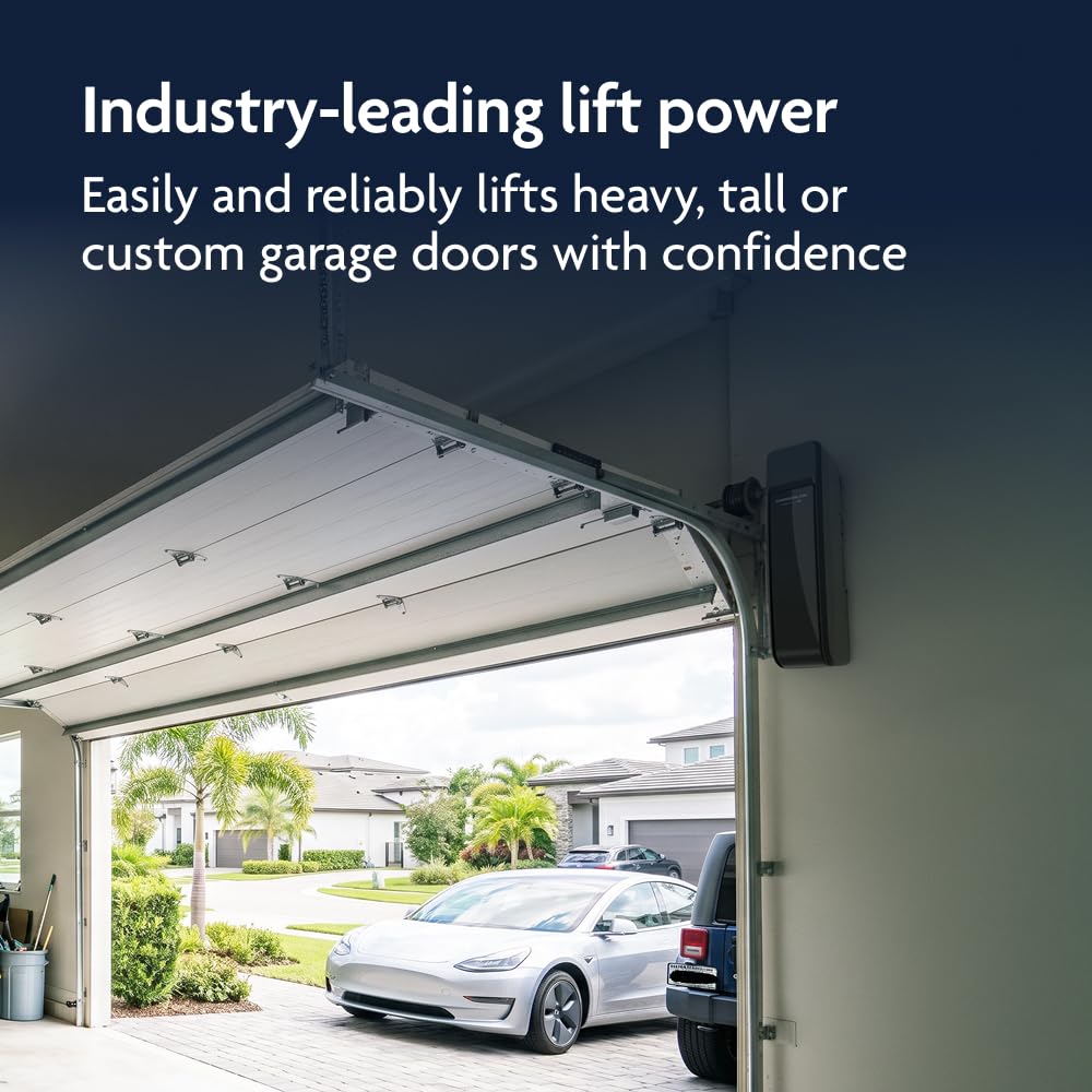 Ultra-Quiet Wall-Mount Smart Garage Door Opener – WiFi App Control with Battery Backup & LED Lighting