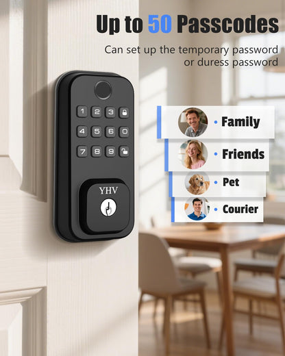 Smart Fingerprint Keyless Door Lock with WiFi App Control & Voice Assistant Support