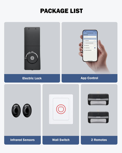Smart Wall-Mounted Garage Door Opener – App Controlled Heavy-Duty Access System with Sensors & Backup Control