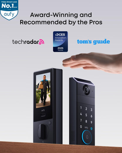 Smart Palm Vein Recognition Video Door Lock with 2K Camera & WiFi Deadbolt – Keyless Entry System