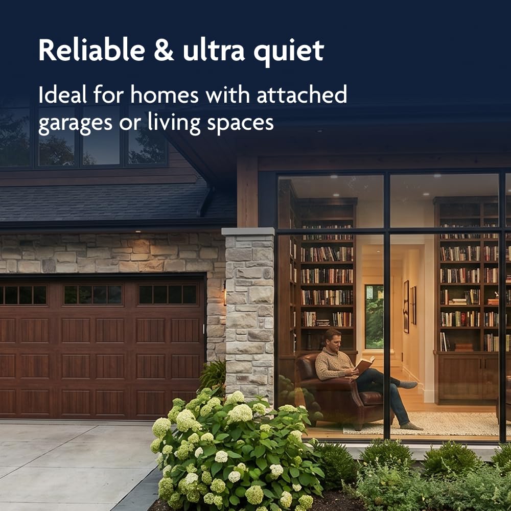 Ultra-Quiet Wall-Mount Smart Garage Door Opener – WiFi App Control with Battery Backup & LED Lighting