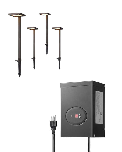 Smart Low Voltage Landscape Lighting Kit – Waterproof LED Pathway Lights with Transformer, Warm White Outdoor System