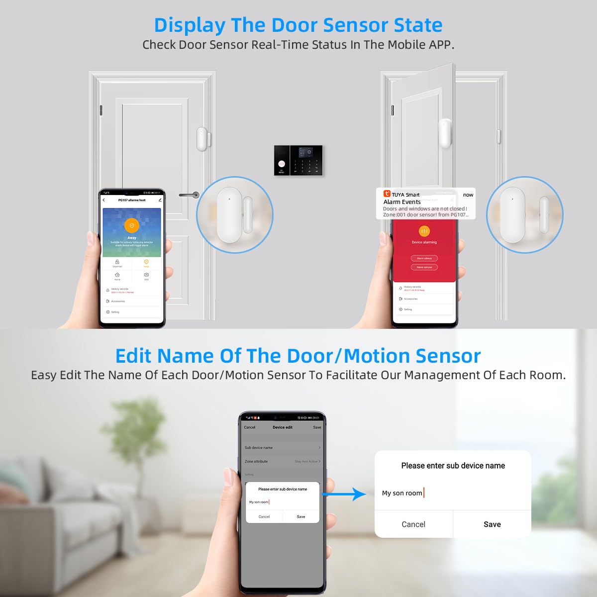 WiFi + GSM 4G DIY Home Security Alarm System – App Alert Kit with Door & Window Sensors, Alexa/Google Compatible