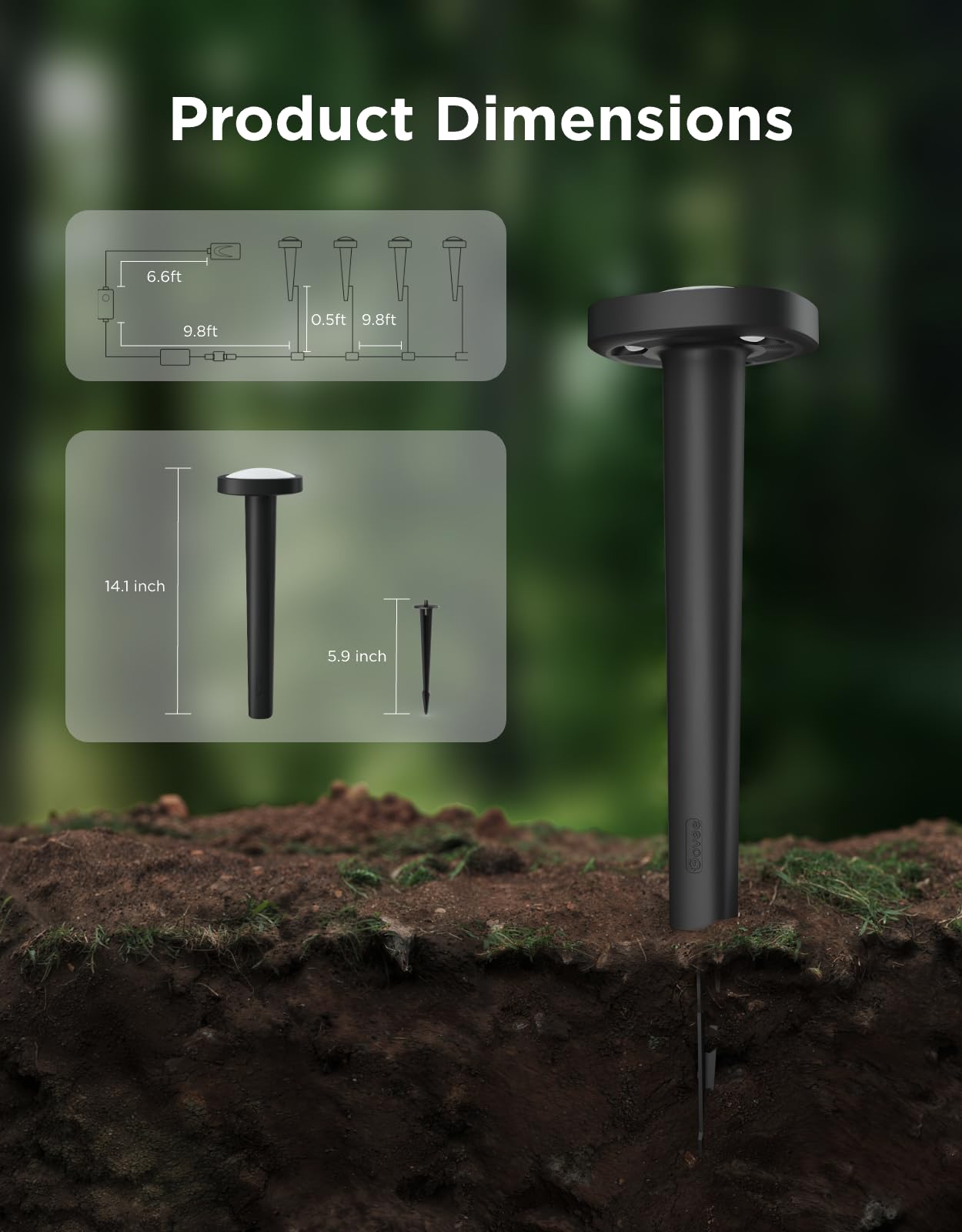 Smart Outdoor Pathway Landscape Lights – IP66 Waterproof LED Garden Lighting, Matter & Voice Control, 4-Pack