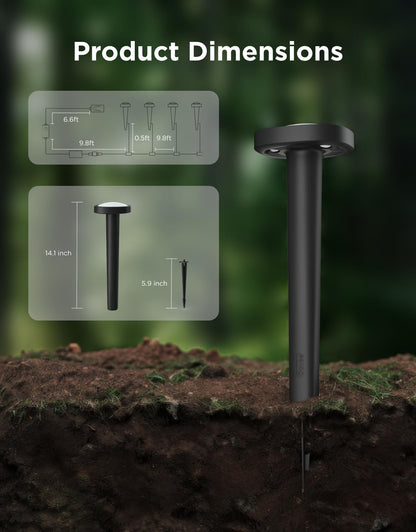 Smart Outdoor Pathway Landscape Lights – IP66 Waterproof LED Garden Lighting, Matter & Voice Control, 4-Pack