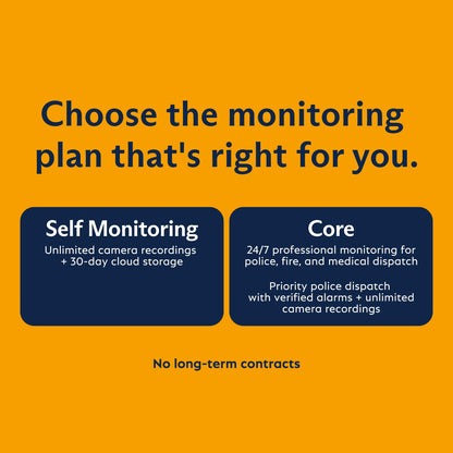 Wireless Home Security System – 5-Piece Kit with Optional Monitoring, Smart Assistant Compatible
