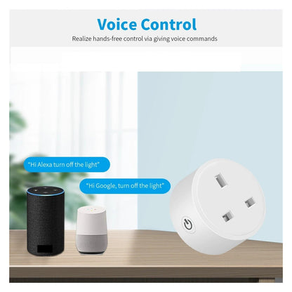 WiFi Smart UK Power Socket – 20A Energy Monitoring Outlet, Voice Control & Timer Function, 4-Pack