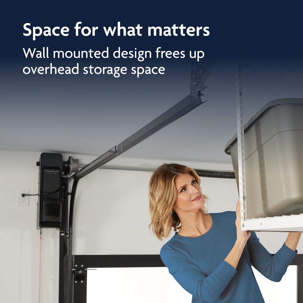 Ultra-Quiet Wall-Mount Smart Garage Door Opener – WiFi App Control with Battery Backup & LED Lighting