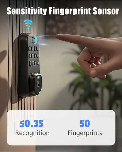 Smart Fingerprint Keyless Door Lock with WiFi App Control & Voice Assistant Support