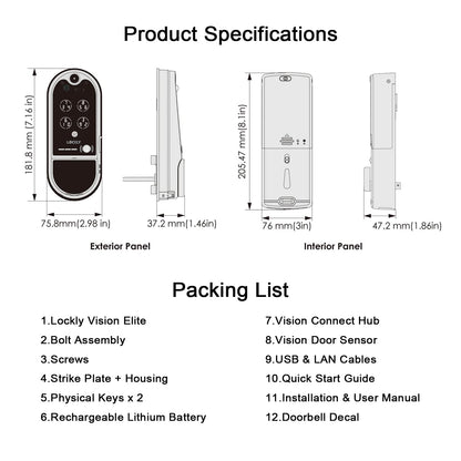 WiFi Video Smart Lock with Camera, Fingerprint, Keypad & Voice Control – Elite Solar Door Lock System