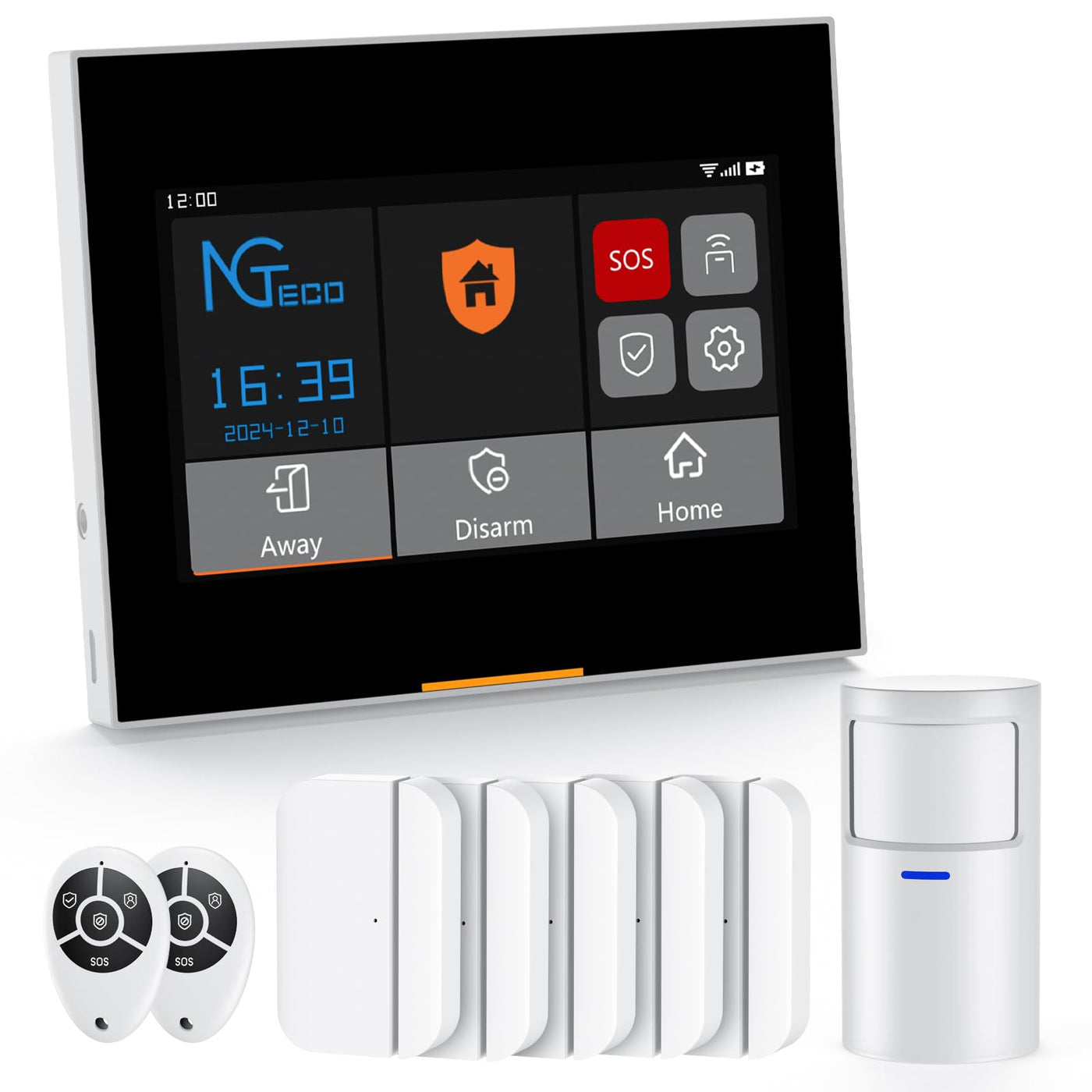 WiFi Home Security Alarm Kit – 9-Piece System with Touchscreen Hub, Motion & Door Sensors, Alexa/Google Compatible