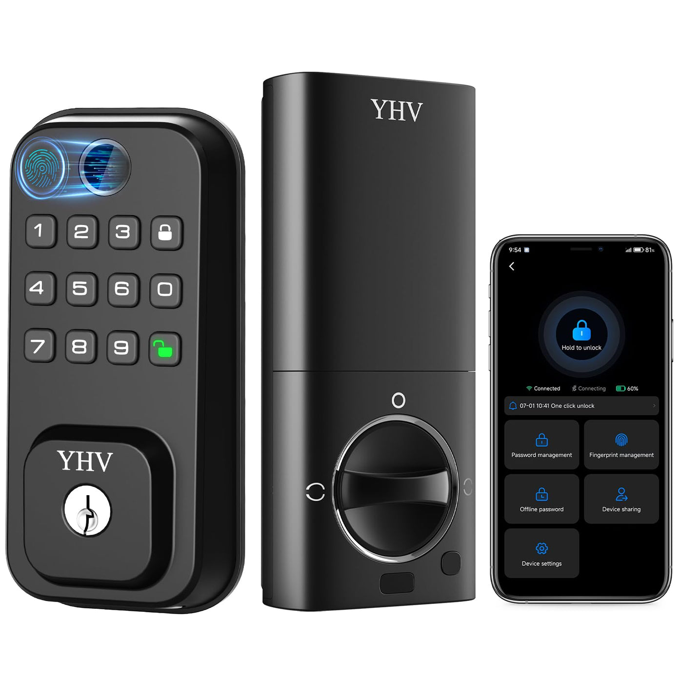 Smart Fingerprint Keyless Door Lock with WiFi App Control & Voice Assistant Support