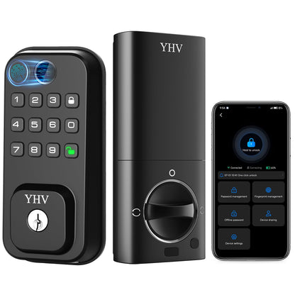 Smart Fingerprint Keyless Door Lock with WiFi App Control & Voice Assistant Support