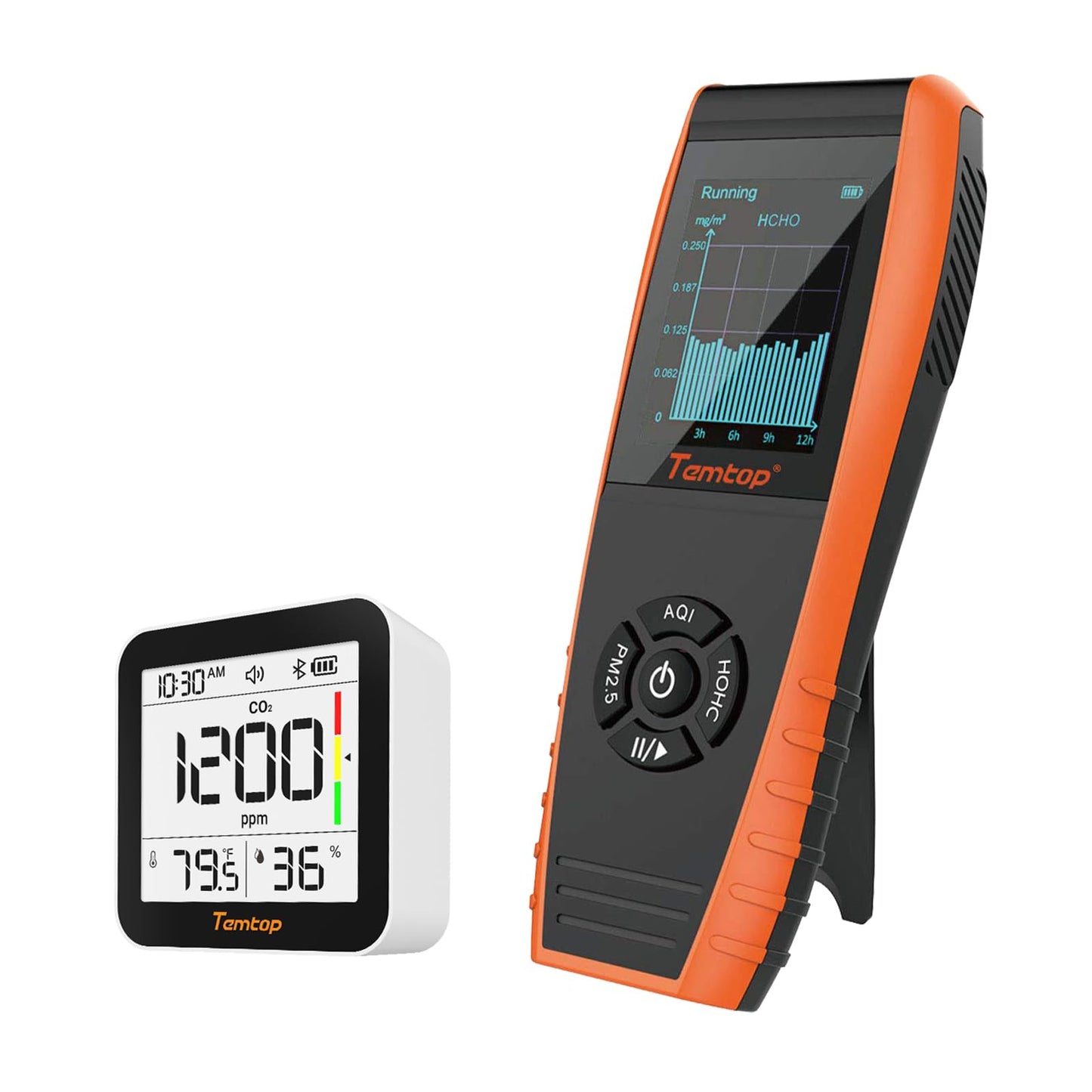 Smart Air Quality Monitoring Bundle – Real-Time PM2.5, CO2, VOC, Temperature & Humidity Tracker with App Connectivity for Home & Environment Control