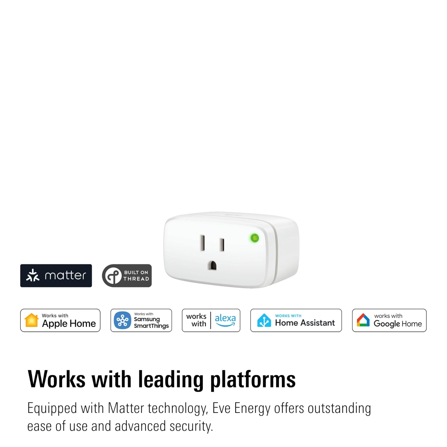 Matter Smart Plug (2-Pack) – App & Voice Control, Thread & Multi-Platform Compatible, Privacy-Focused Smart Outlet