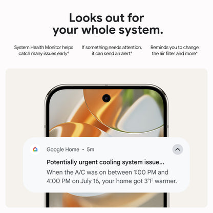 Smart Learning Thermostat with Temperature Sensor – Energy-Saving WiFi HVAC Control, Alexa/Apple/Google Compatible, Premium Finish