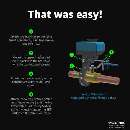 Smart Water Leak Protection Kit – Automatic Shut-Off Valve Controller with Hub & Multi-Sensor Leak Detection System