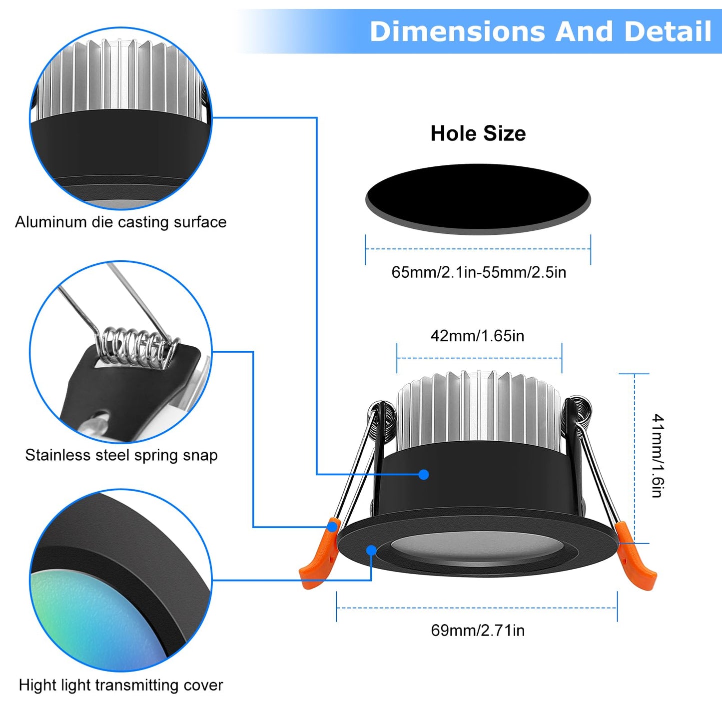 Smart WiFi Recessed LED Downlights – 2 Inch Dimmable RGB & Tunable White Ceiling Lights, Alexa & Google Compatible, 10-Pack
