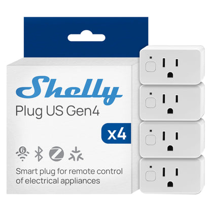 Matter Smart WiFi/Bluetooth/Zigbee Outlet – Power Monitoring Smart Plug, Multi-Platform Compatible, 4-Pack