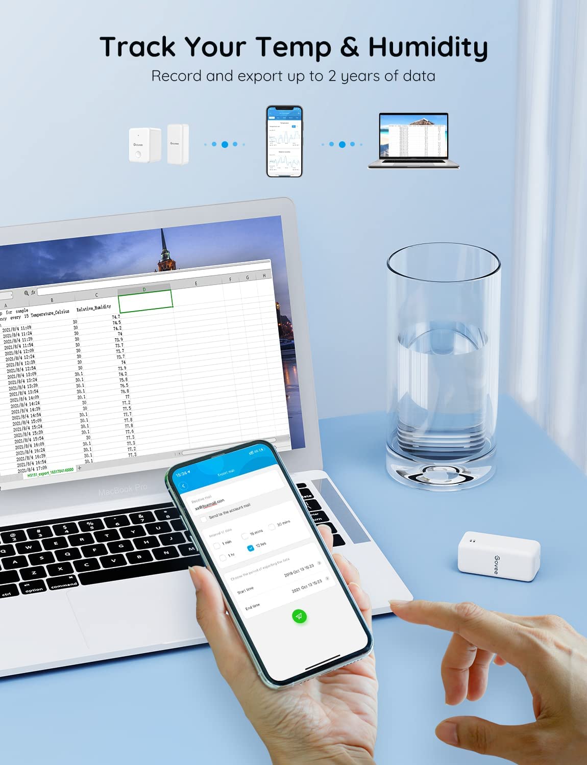 WiFi Indoor Temperature & Humidity Sensor Monitor – Smart Hygrometer Thermometer, App Alerts, Data Logging, 6-Pack