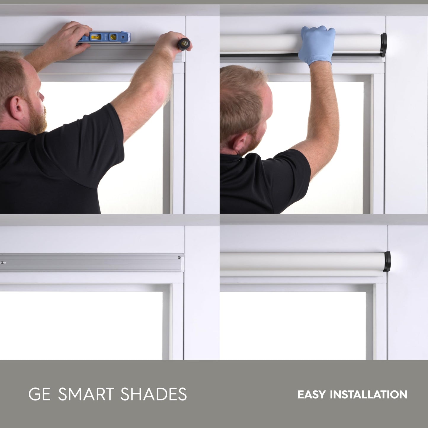 Rechargeable Motorized Roller Shades – Smart Battery-Powered Window Shade with Remote Control, Translucent Grey Fabric