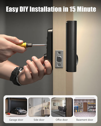 Smart Fingerprint Keyless Door Lock with WiFi App Control & Voice Assistant Support