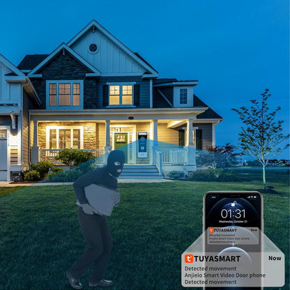10” Touch Screen Video Doorbell Intercom System – 2 Cameras + 3 Monitors, Remote Unlock