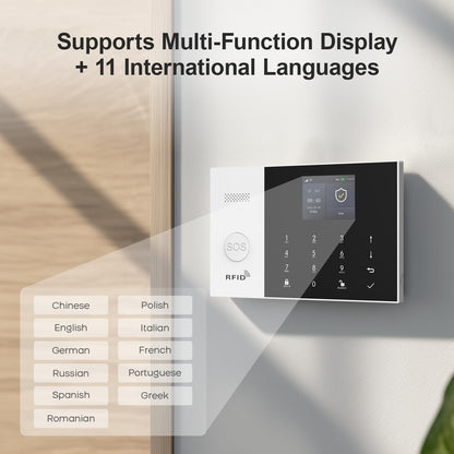 WiFi + GSM 4G Home Door & Window Security Alarm System – Smart App Control Kit with Motion Sensor & SOS Button, No Monthly Fees