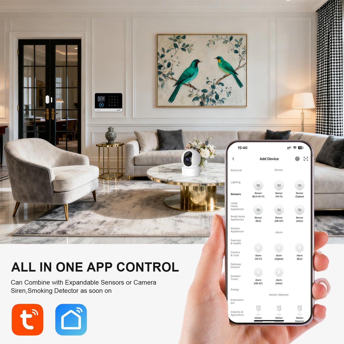 Wireless DIY Home Security Alarm System – 4G/WiFi Smart Siren Kit with Sensors, App Alerts & SOS Button
