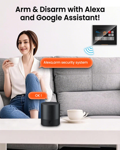 WiFi Home Security Alarm Kit – 9-Piece System with Touchscreen Hub, Motion & Door Sensors, Alexa/Google Compatible