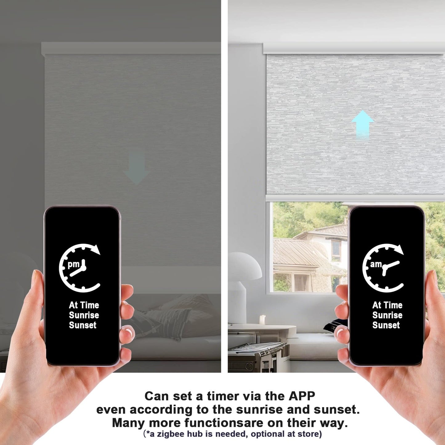 Motorized Blackout Roller Blinds – Smart Electric Window Shades with Remote Control, Cordless Design, Alexa & Google Home Compatible (Cloud Grey)