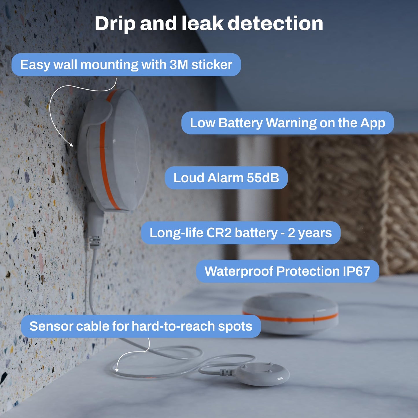Smart Zigbee Water Leak Protection System – Auto Shut-Off Valve with Hub & Leak Sensors, Whole-Home Water Safety System, Alexa & Google Compatible