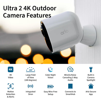 4K HDR Wireless Spotlight Security Camera Set – 2 Cameras + Smart Hub