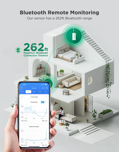 Smart WiFi Temperature & Humidity Sensor Bundle – Wireless Hygrometer Monitor with App Alerts, Data Logging, Multi-Room Coverage (9-Pack)