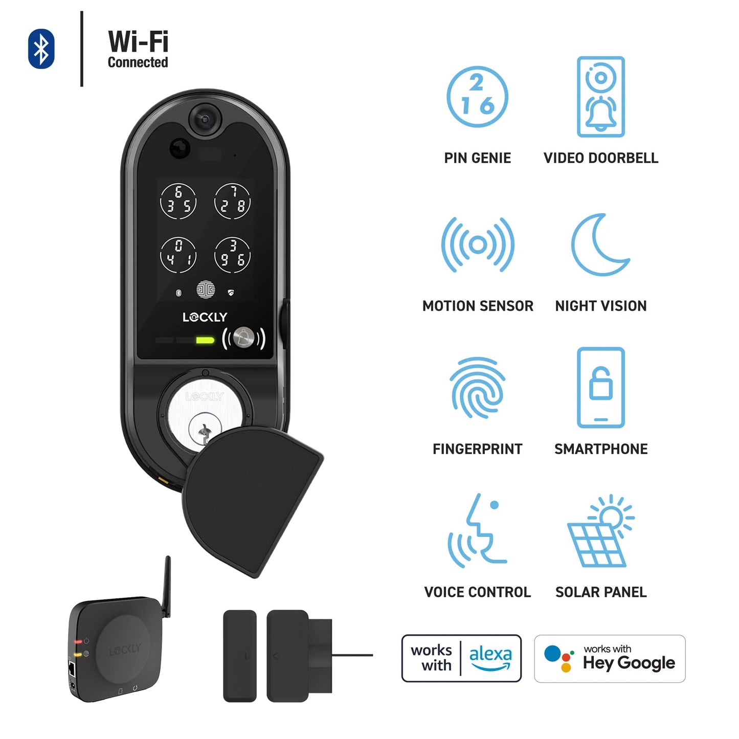 WiFi Video Smart Lock with Camera, Fingerprint, Keypad & Voice Control – Elite Solar Door Lock System