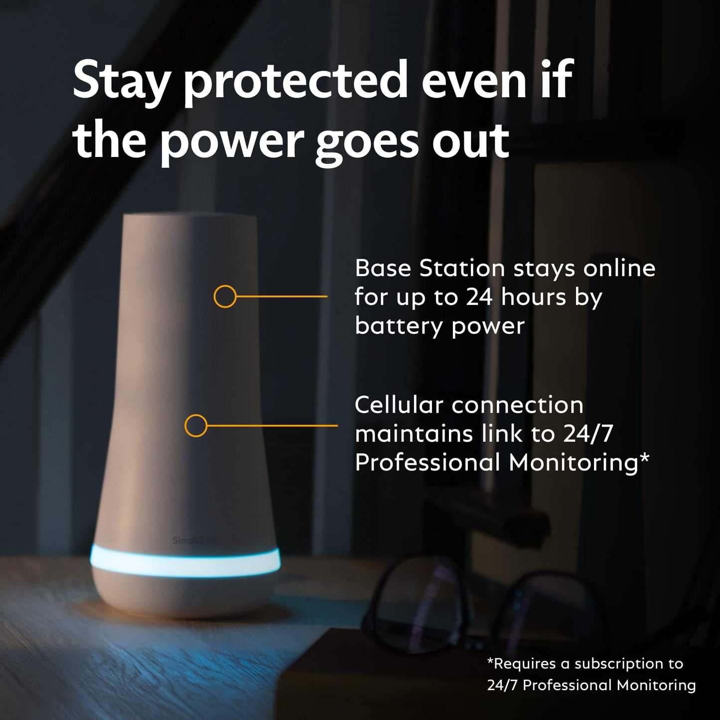 Wireless Home Security System – 5-Piece Kit with Optional Monitoring, Smart Assistant Compatible