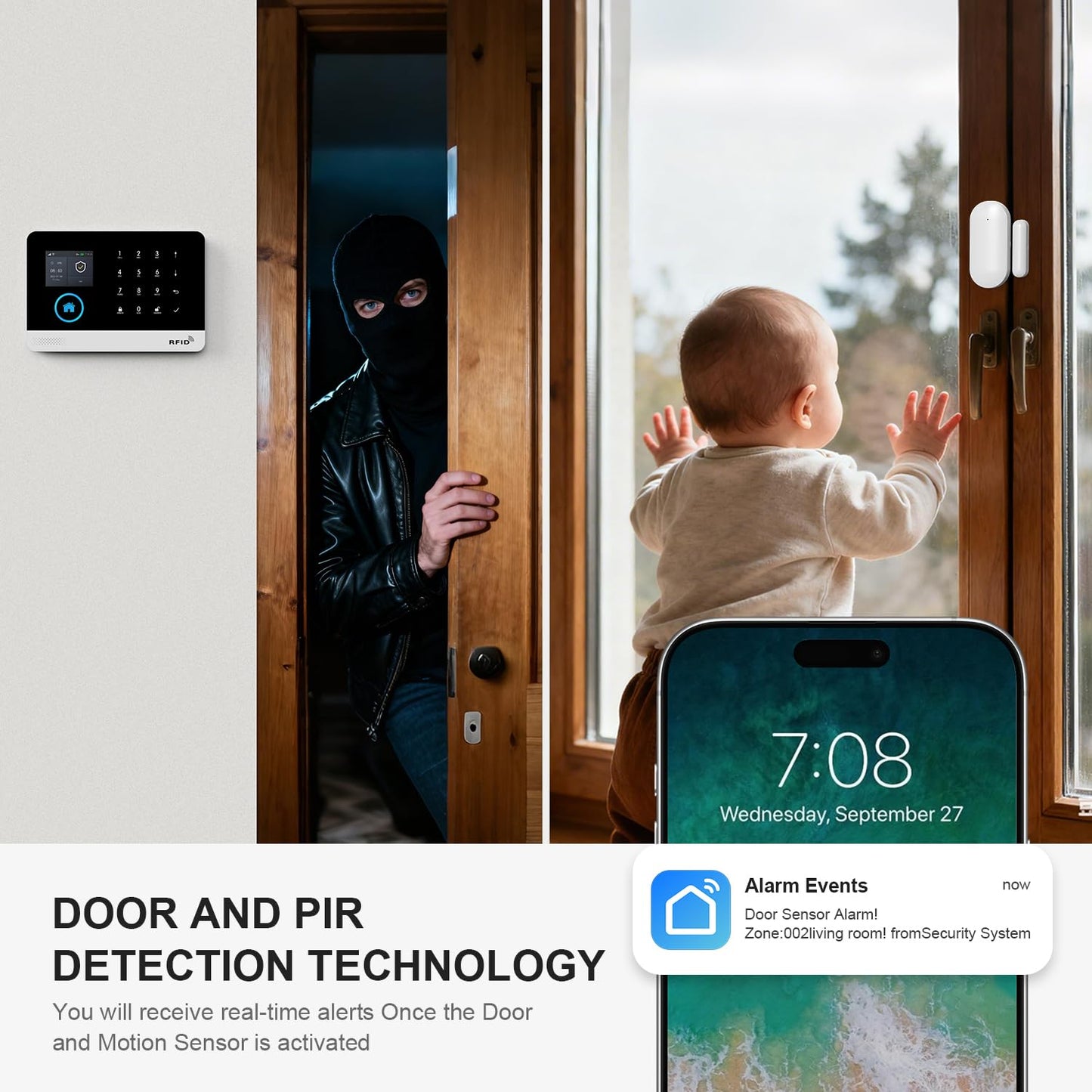 Wireless DIY Home Security Alarm System – 4G/WiFi Smart Siren Kit with Sensors, App Alerts & SOS Button