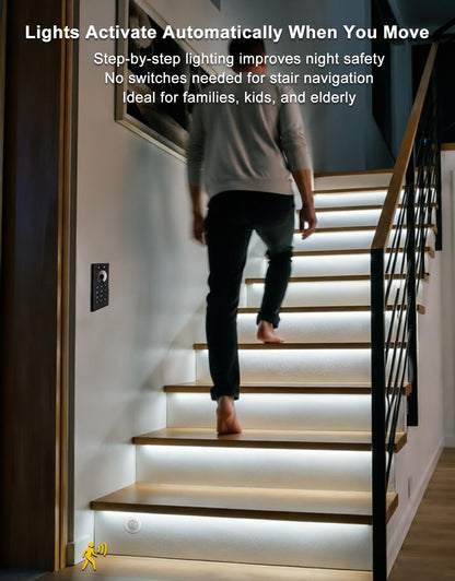 Motion Sensor LED Stair Lighting Kit – 16-Step Indoor Smart Strip Lights
