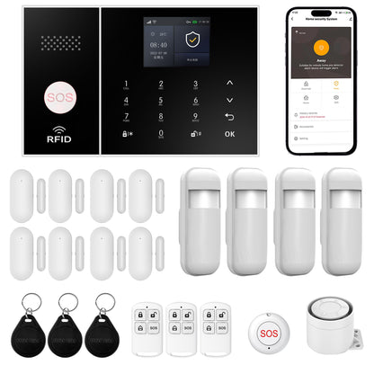 Smart Wireless Home Security Alarm Kit – 21-Piece System with Sensors, App Control, 4G/GSM & WiFi