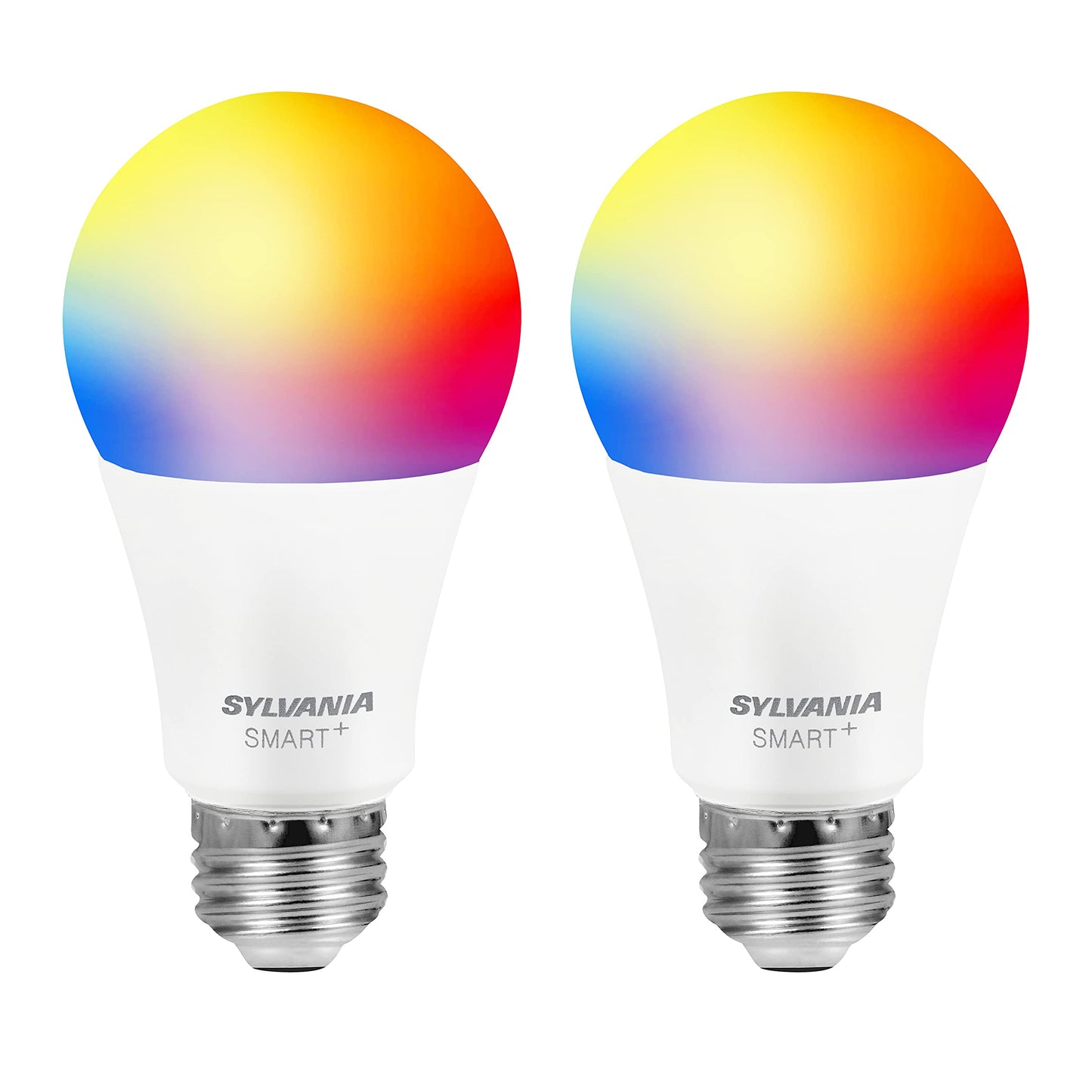 Smart Bluetooth Mesh A19 LED Light Bulbs – 60W Equivalent, Full Color & Dimmable, Alexa Compatible, 2-Pack