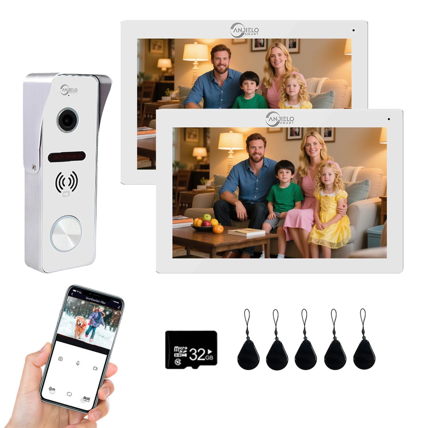 1080P Video Doorbell Intercom System with 7” Monitor – WiFi Smart Home Kit