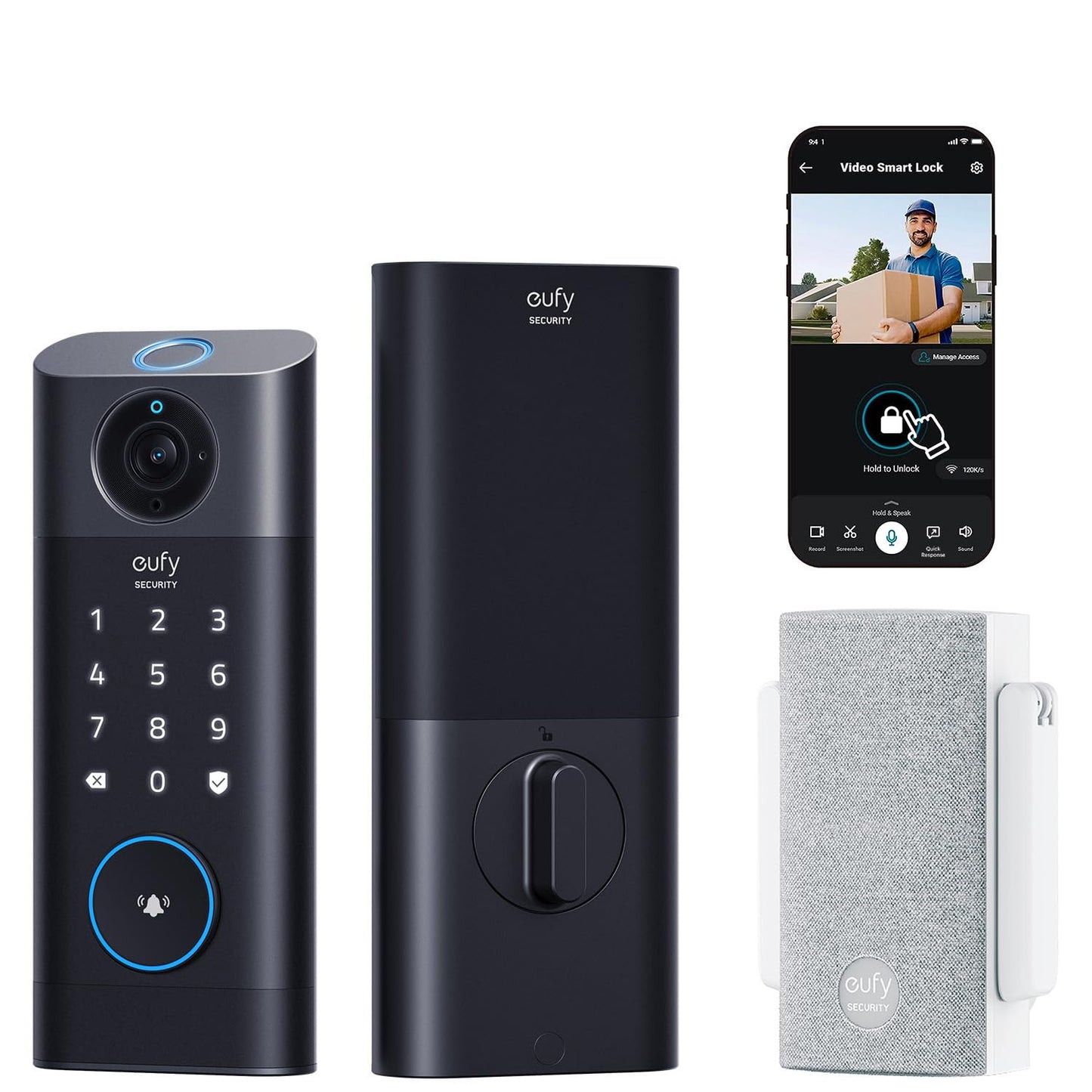 3-in-1 Smart Video Door Lock with Camera & Fingerprint Keyless Entry – WiFi Deadbolt System
