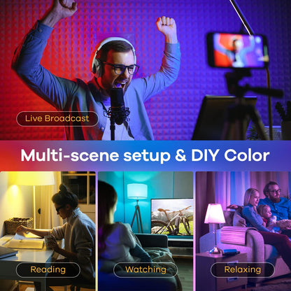 Matter Smart WiFi LED Bulbs A19 – 60W Equivalent, Color Changing RGBTW, Apple Home/Siri/Alexa Compatible, 6-Pack
