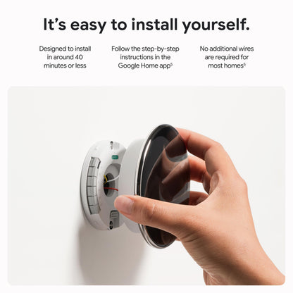 Smart Learning Thermostat with Temperature Sensor – Energy-Saving WiFi HVAC Control, Alexa/Apple/Google Compatible, Premium Finish